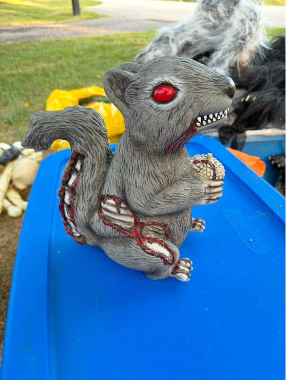 Vintage Easter Unlimited Evil Zombie Squirrel 12” Halloween Prop Decoration